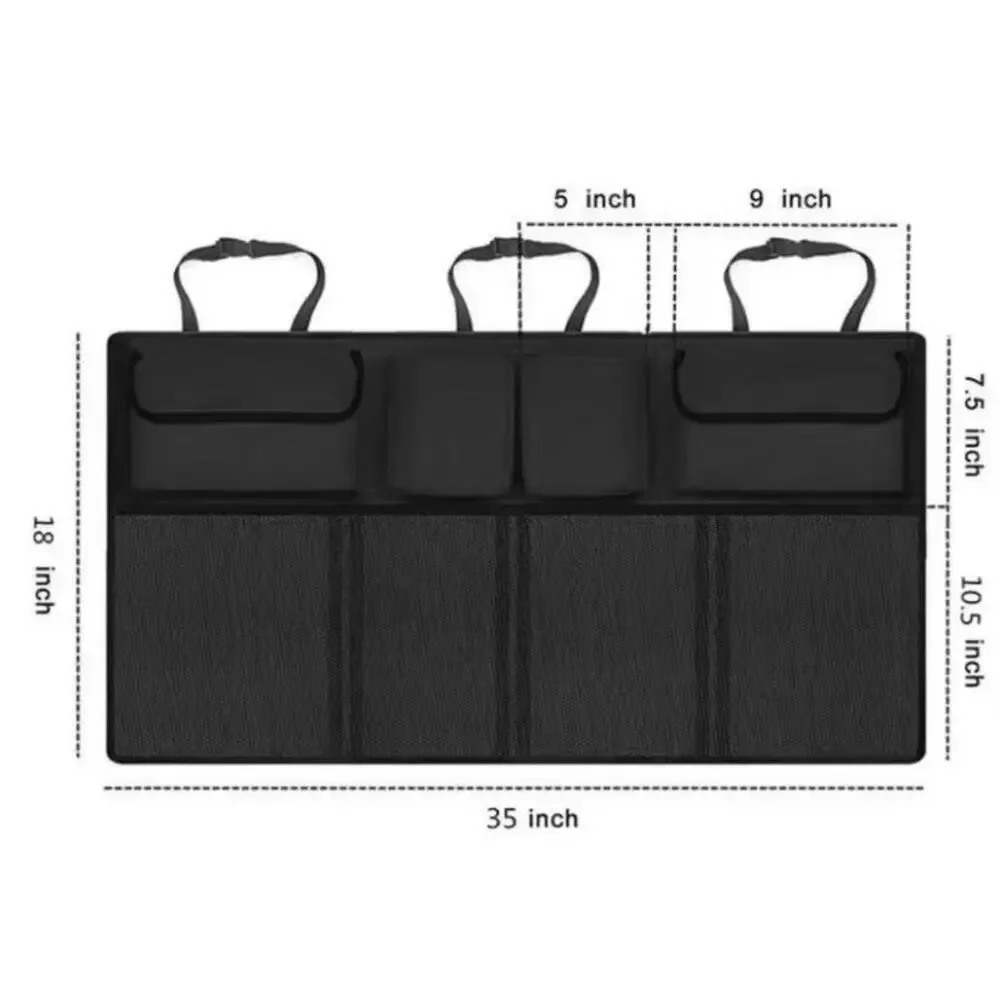 Universal Multi-Pocket Car Rear Seat Storage Bag, Trunk Hanging Organizer